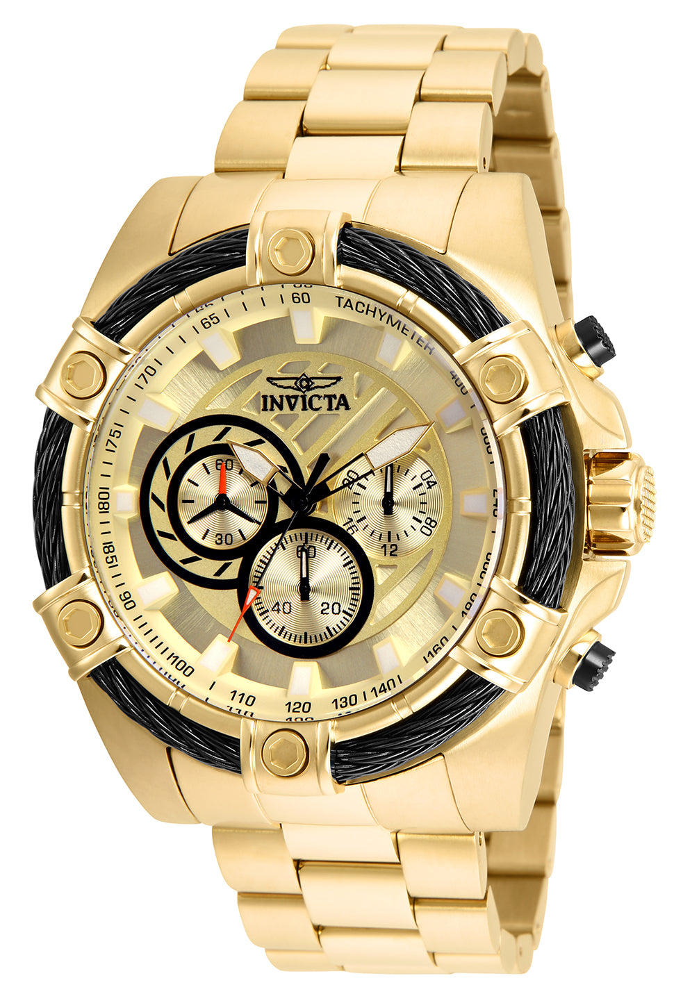 Invicta Men's 52mm Bolt Quartz Chronograph Twisted Cable Bezel Bracelet Watch