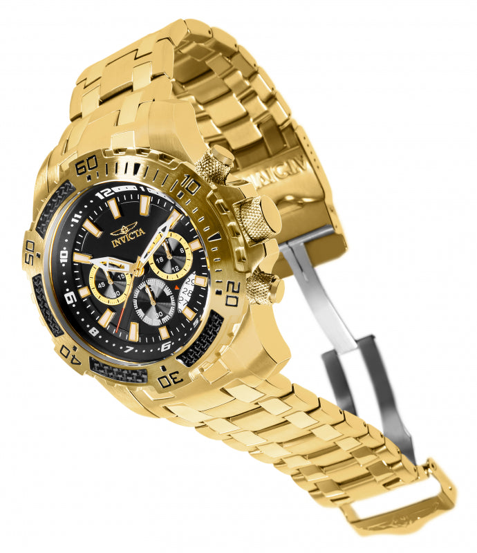 Invicta Men's 51mm Pro Diver Scuba Quartz Chronograph Carbon Fiber Bezel Bracelet Watch