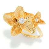 Brilliante Cubic Zirconia Double Flower Bypass Ring