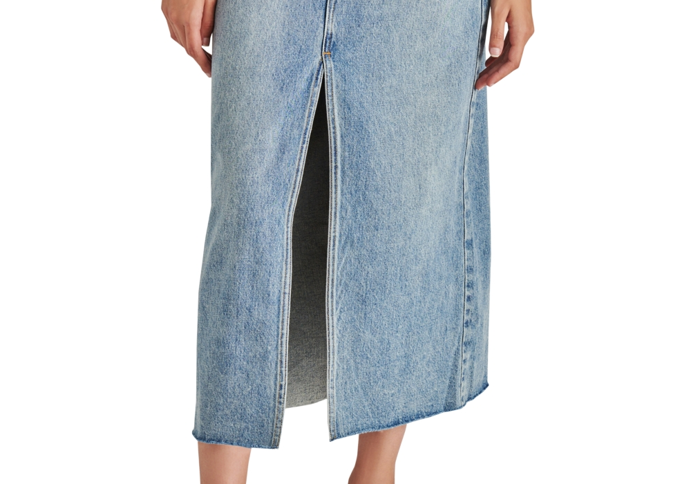 Steve Madden Women's Avani Front-Slit Denim Maxi Skirt
