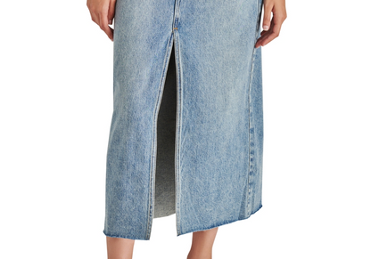 Steve Madden Women's Avani Front-Slit Denim Maxi Skirt