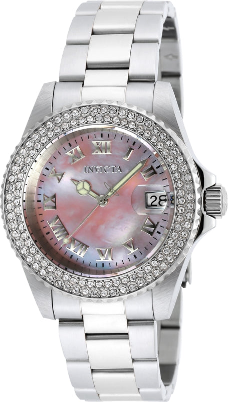 Invicta Women's 40mm Angel Quartz Crystal Accented MOP Dial Bracelet Watch