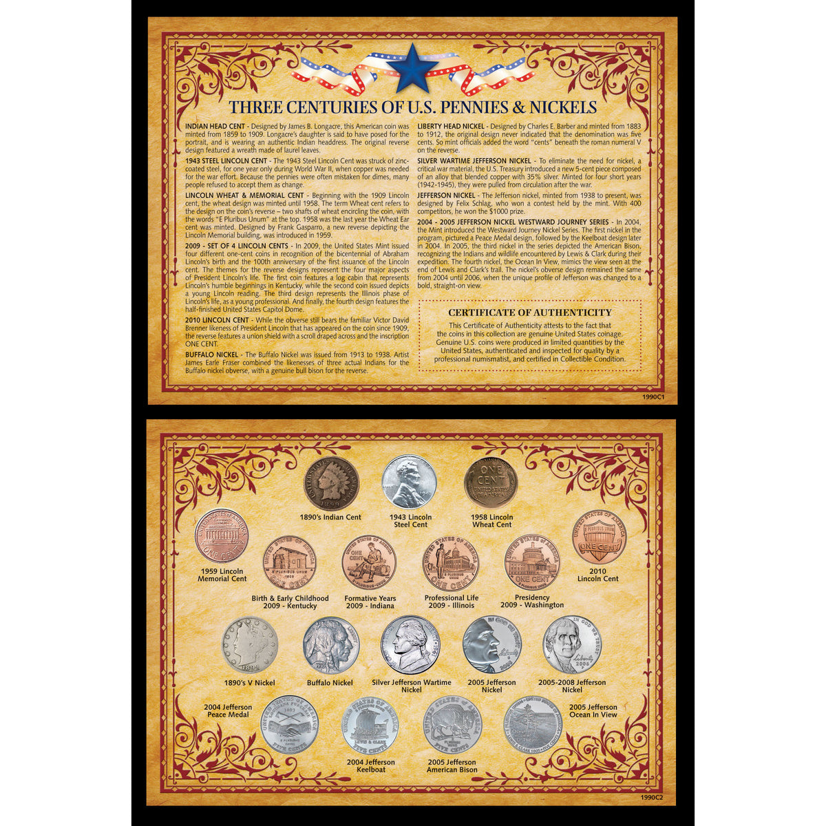 Three Centuries of U.S. Pennies & Nickels Collection