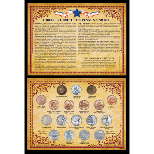 Three Centuries of U.S. Pennies & Nickels