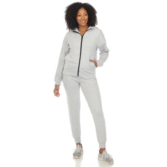 White Mark Women's 2-Piece Fleece Sweatsuit Set