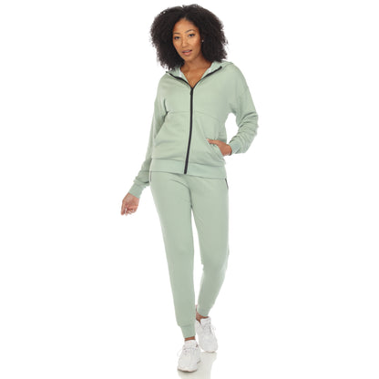 White Mark Women's 2-Piece Fleece Sweatsuit Set