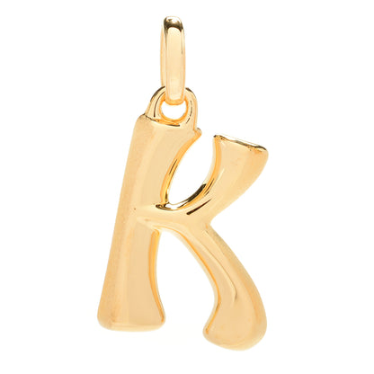 VOGA 18K Gold Electroform Knife-Edge Initial Pendant