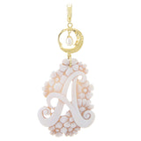 Cameo Italiano 18K Gold Plated Flower-Detailed Cameo Initial Pendant