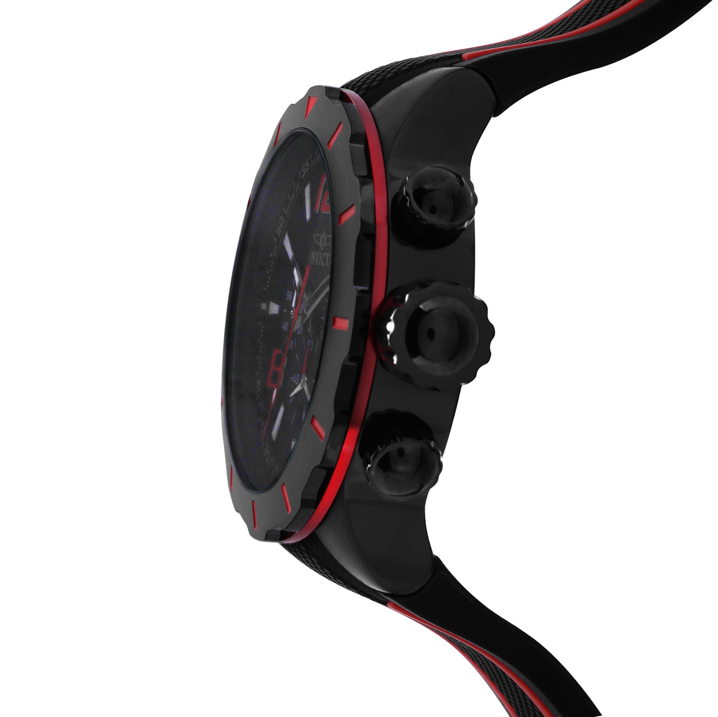 Invicta Men's 52mm S1 Rally Quartz Chronograph Black & Red Silicone Strap Watch