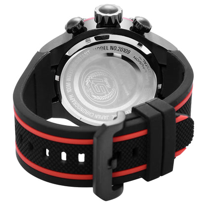 Invicta Men's 52mm S1 Rally Quartz Chronograph Black & Red Silicone Strap Watch