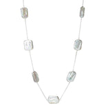 Artisan Silver by Samuel B. Cushion Shape Freshwater Cultured Pearl Necklace