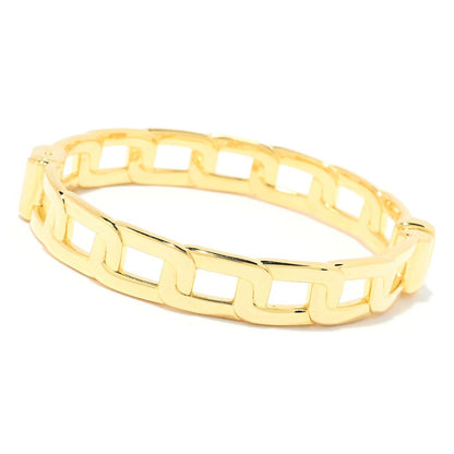 Toscana Italiana 18K Gold Plated Paperclip Curb Link Bangle Bracelet