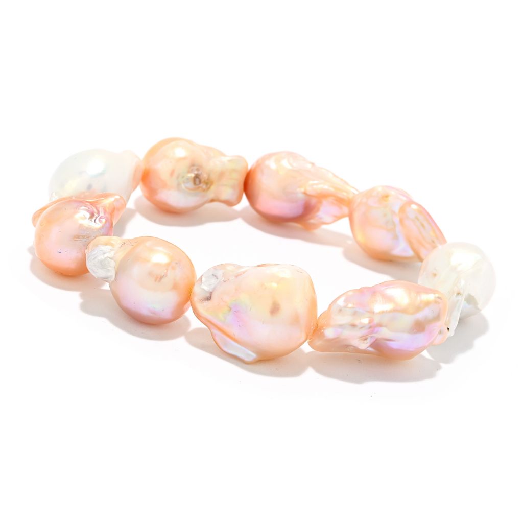 Imperial Pearl 13-15mm Baroque Cultured Pearl 8" Stretch Bracelet