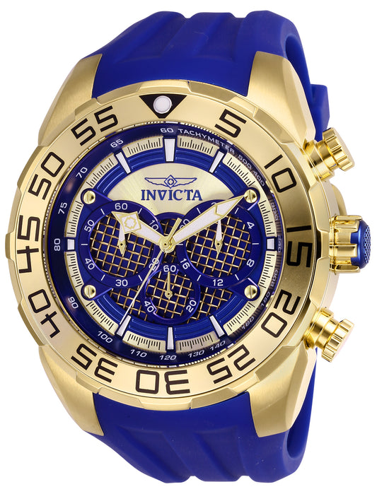 Invicta Men's 50mm Speedway Scuba Quartz Chronograph Blue Label Silicone Strap Watch