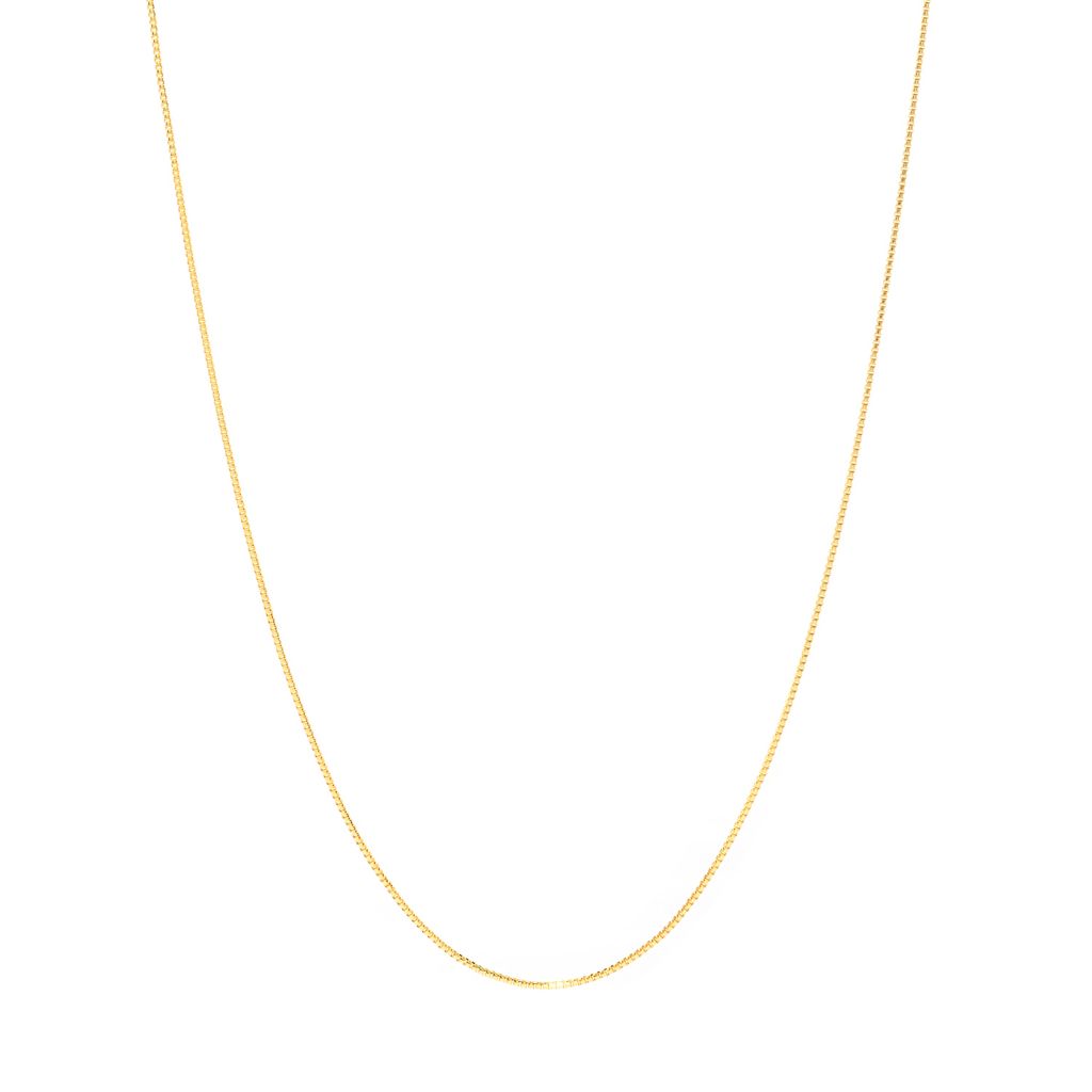 24K Gold Rounded Box Chain 16" Necklace