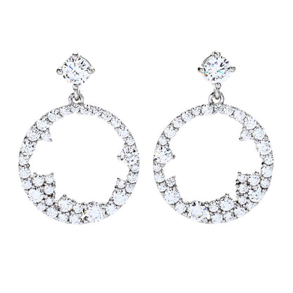 Brilliante 3.13 DEW Scattered Simulated Diamond Open Drop Earrings