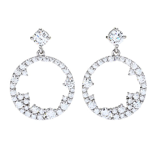 Brilliante 3.13 DEW Scattered Simulated Diamond Open Drop Earrings