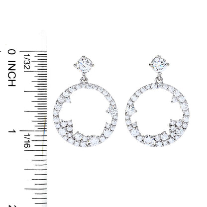 Brilliante 3.13 DEW Scattered Simulated Diamond Open Drop Earrings
