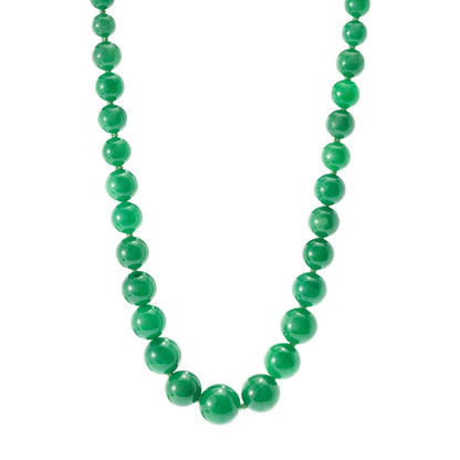 Imperial Pearl Sterling Silver Dyed Green Jade Graduated Bead 20" Necklace