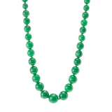 Imperial Pearl Sterling Silver Dyed Green Jade Graduated Bead 20" Necklace