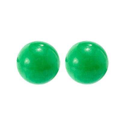 Imperial Pearl Sterling Silver 12mm Dyed Green Jade Stud Earrings