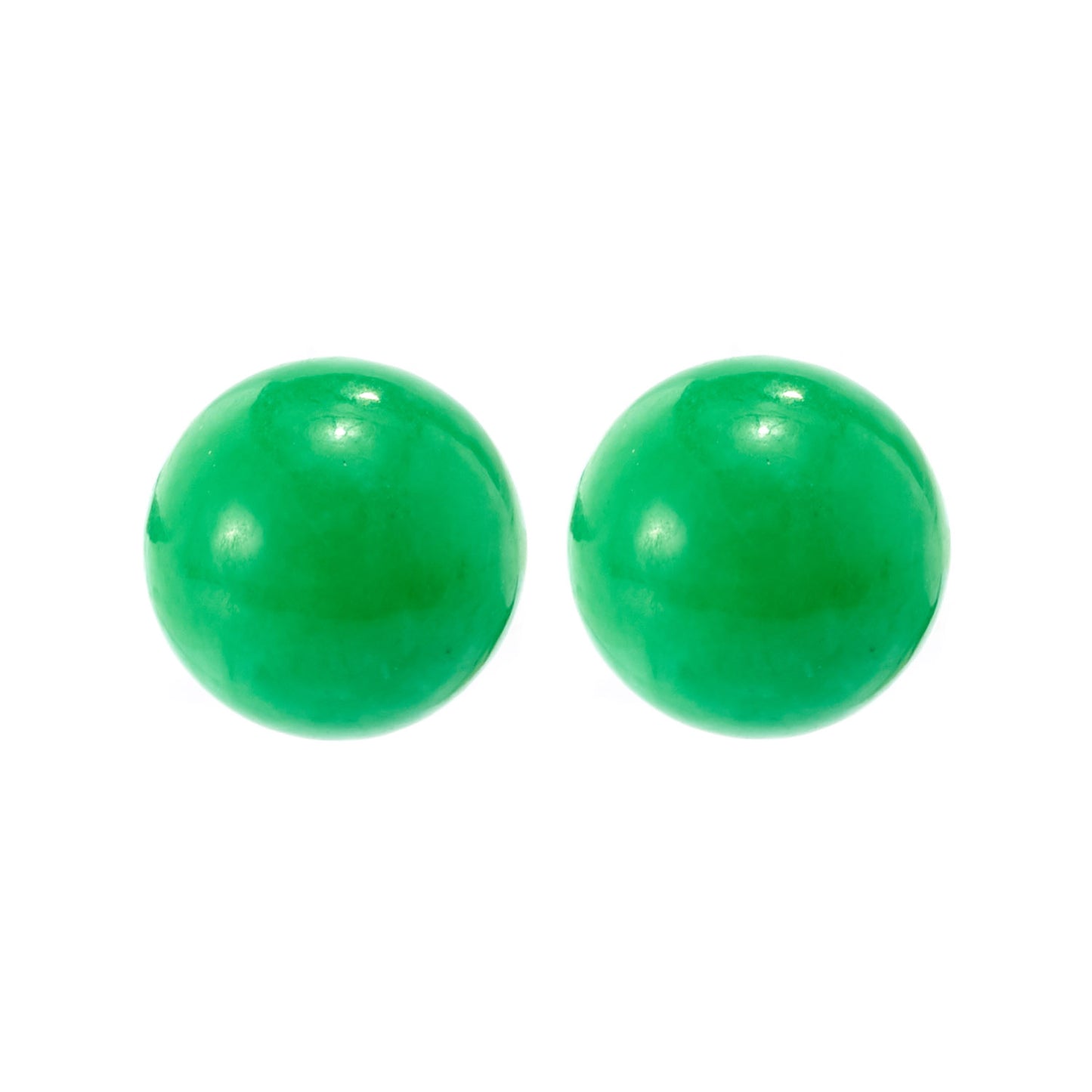 Sterling Silver 12mm Jade Bead Stud Earrings