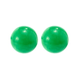 Sterling Silver 12mm Jade Bead Stud Earrings