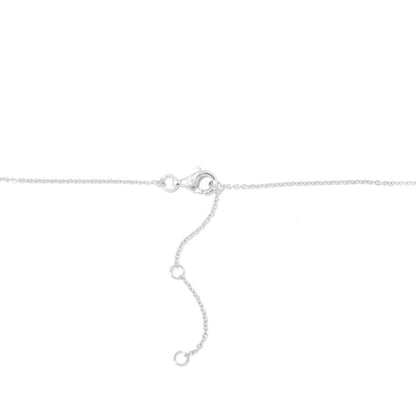 Sterling Silver White Quartz & Black Diamond Initial Pendant