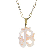 Cameo Italiano 18K Gold Plated Cameo Initial Pendant