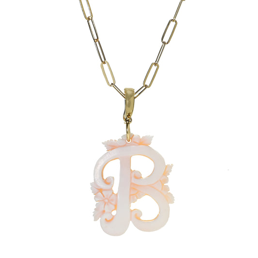 Cameo Italiano 18K Gold Plated Cameo Initial Pendant