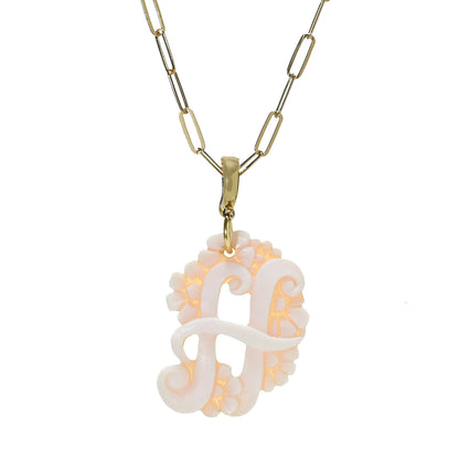 Cameo Italiano 18K Gold Plated Cameo Initial Pendant