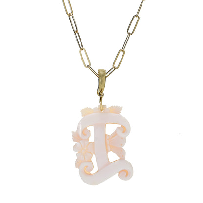 Cameo Italiano 18K Gold Plated Cameo Initial Pendant