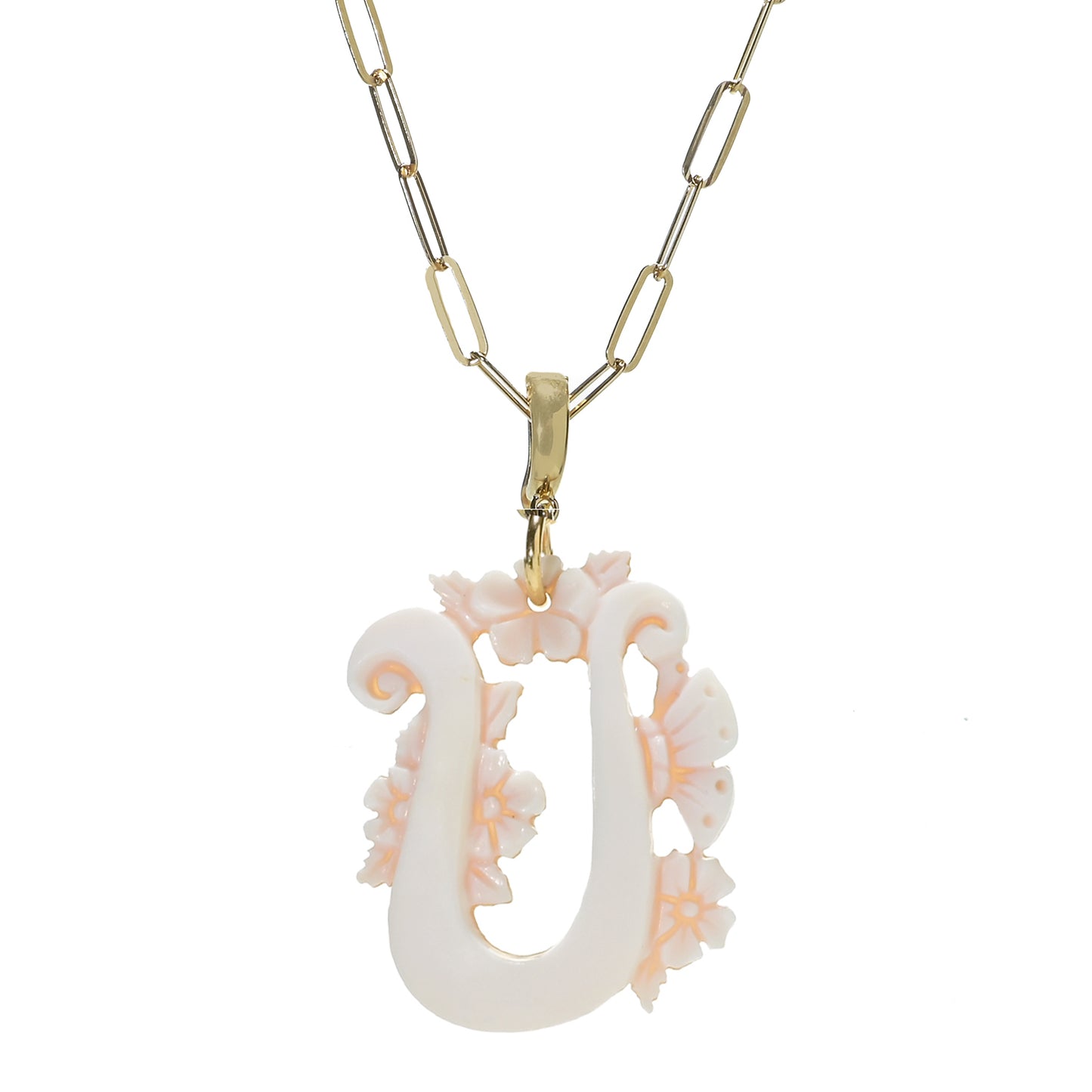 Cameo Italiano 18K Gold Plated Cameo Initial Pendant