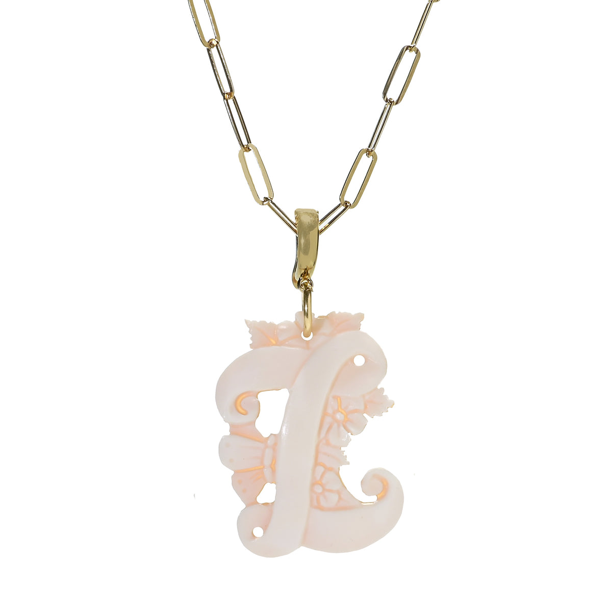 Cameo Italiano 18K Gold Plated Cameo Initial Pendant