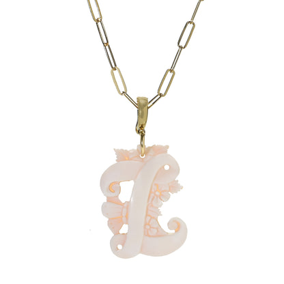 Cameo Italiano 18K Gold Plated Cameo Initial Pendant