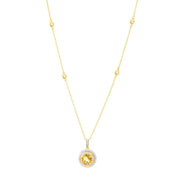 Gem Treasures Choice of 8mm Gemstone & White Zircon Station Necklace
