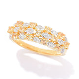 Gem Treasures 18K Vermeil 0.62ctw Imperial Topaz & White Zircon Ring