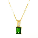 Gem Treasures 18K Vermeil 2.14ctw Chrome Diopside & White Zircon Pendant