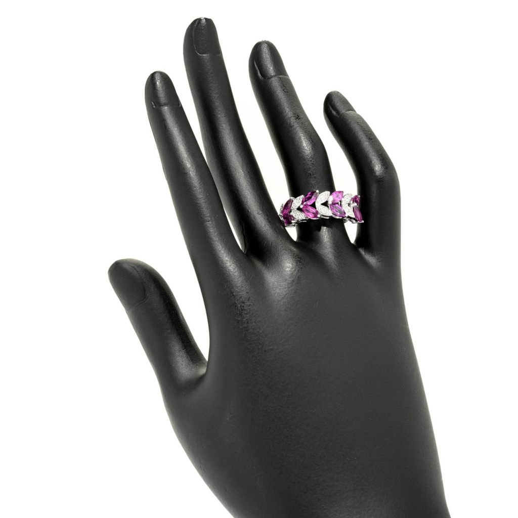 Gem Treasures 2.57ctw Marquise Purple Garnet & White Zircon Ring