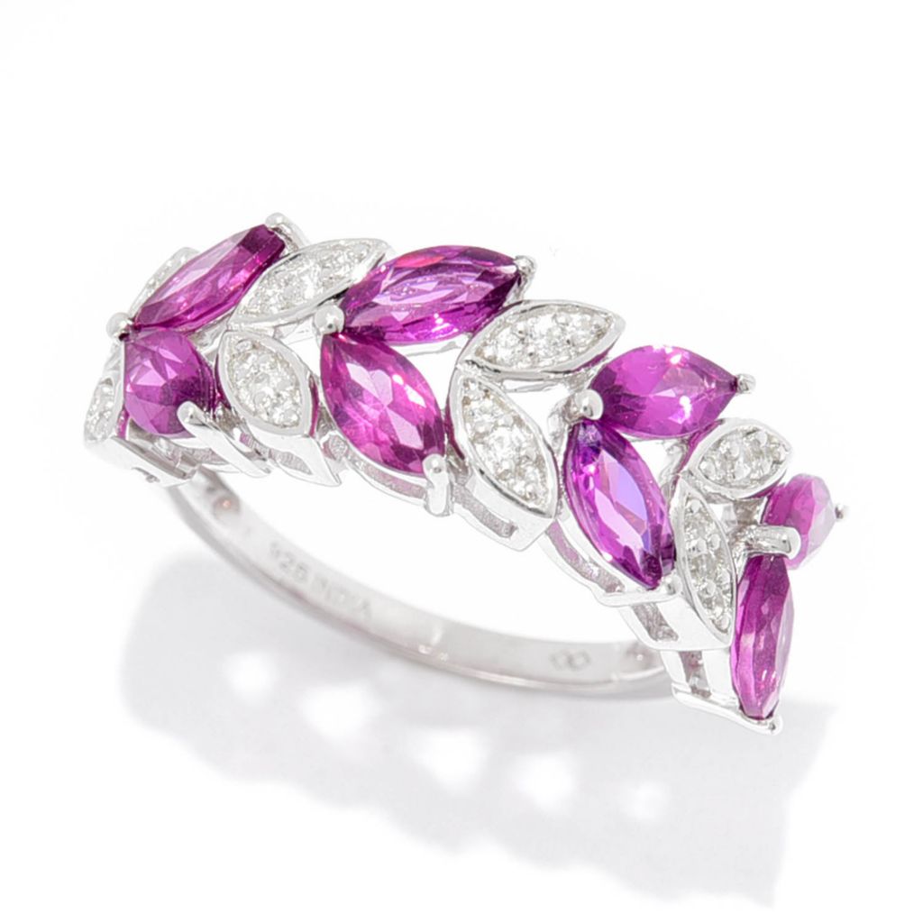 Gem Treasures 2.57ctw Marquise Purple Garnet & White Zircon Ring