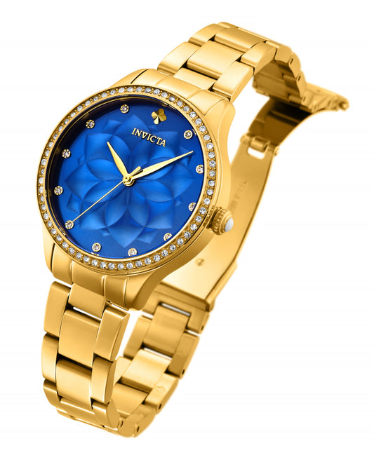 Invicta Women's 35mm Wildflower Quartz Crystal Bezel Flower Dial Bracelet Watch