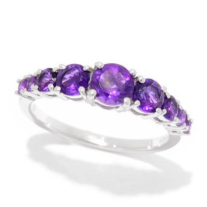 Gem Treasures Sterling Silver Choice of Gemstone Graduated Band Ring