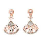 Gem Treasures 2.97ctw Morganite & Zircon Fan Cluster Earrings