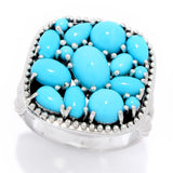 Artisan Silver by Samuel B. Sleeping Beauty Turquoise  Mosaic Ring, 6.5 grams