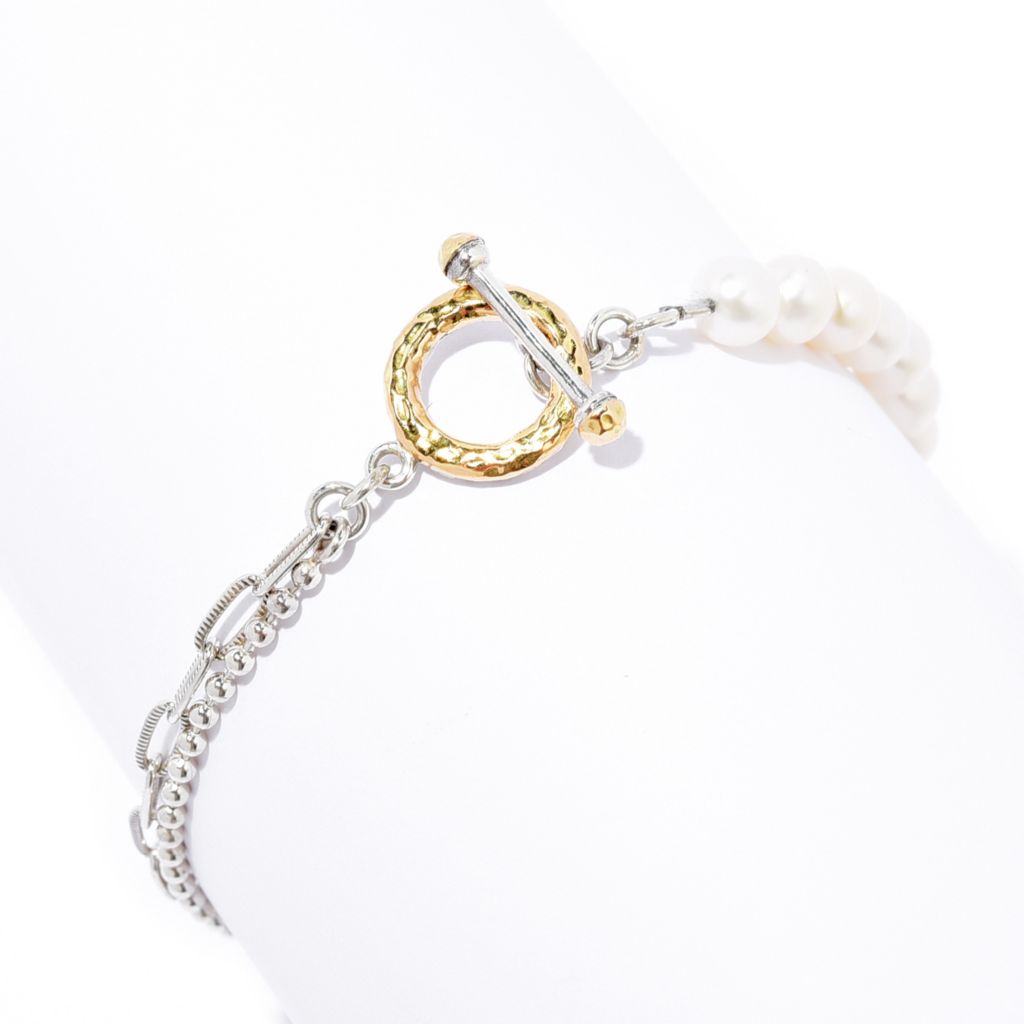 Artisan Silver by Samuel B. Magenta Tiger's Eye Bead & Chain Bracelet