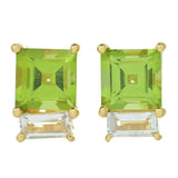 Peridot & White Topaz Stud Earrings
