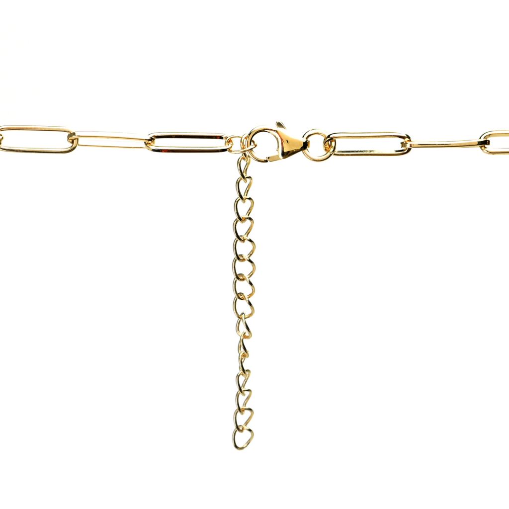 18K Gold Plated 18" Arizona Peridot Paperclip Link Necklace