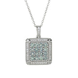 Gem Treasures 1.35ctw Montana Green Sapphire & White Zircon Pendant