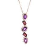 Gem Treasures Choice of Ombre Gem & White Zircon Linear Pendant