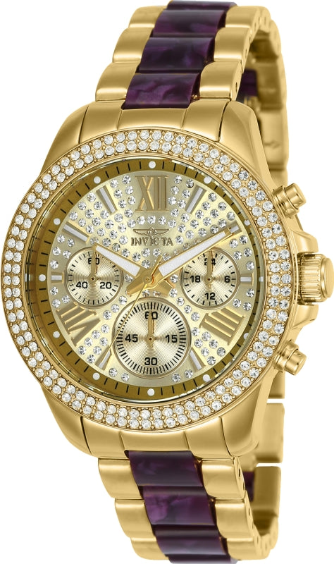 Invicta Women's 38mm Angel Quartz Crystal Accented Tortoise Bracelet Watch